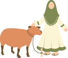 Eid Al Adha Character in Cartoon Design Style. vector