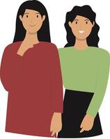 Girl Friendship Illustration on White Background vector