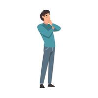 Man thinks about something cartoon illustration vector