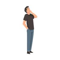 Man thinks about something cartoon illustration vector