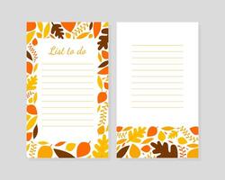 Decorative sheets for notes, list to do cartoon illustration vector