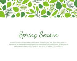 Spring Season Landing Page Template with Place for Text and Green Tree Leaves Illustration vector