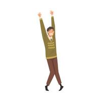 Scared and Terrified Man with His Hands Raised, Emotional Frightened Person Character Afraid of Something Illustration vector
