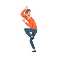 Scared and Panicked Man with Fear Expression, Emotional Frightened Person Character Illustration vector