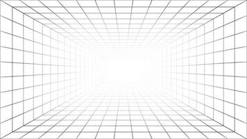 Abstract Perspective Grid Tunnel in Black and White vector