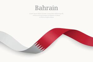 Bahrain flag on Waving ribbon design vector