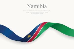 Namibia flag on Waving ribbon design vector