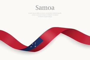 Samoa flag on Waving ribbon design vector
