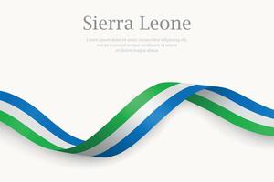 Sierra Leone flag on Waving ribbon design vector