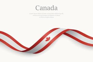 Canada flag on Waving ribbon design vector