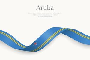 Aruba flag on Waving ribbon design vector