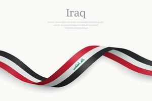 Iraq flag on Waving ribbon design vector
