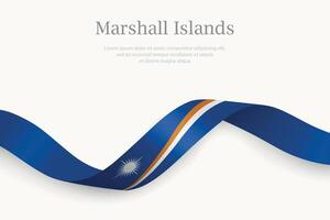 Marshall Islands flag on Waving ribbon design vector