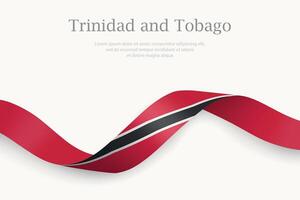 Trinidad and Tobago flag on Waving ribbon design vector