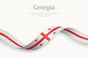 Georgia flag on Waving ribbon design vector