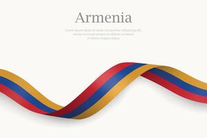 Armenia flag on Waving ribbon design vector