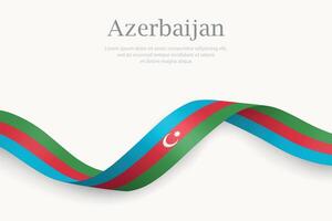 Azerbaijan flag on Waving ribbon design vector