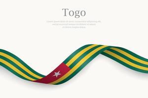 Togo flag on Waving ribbon design vector