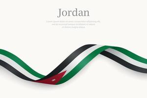 Jordan flag on Waving ribbon design vector