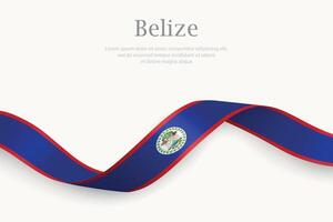 Belize flag on Waving ribbon design vector