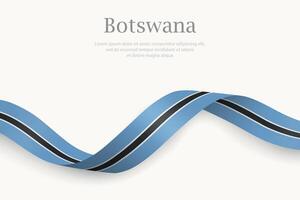 Botswana flag on Waving ribbon design vector