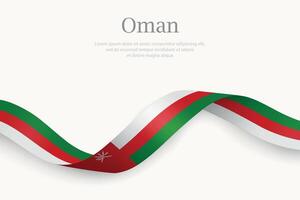 Oman flag on Waving ribbon design vector