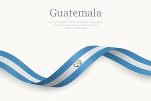 Guatemala flag on Waving ribbon design vector