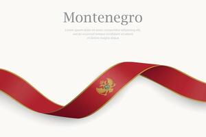 Montenegro flag on Waving ribbon design vector