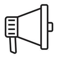 Megaphone icon, announcement and loudspeaker symbol, black and white illustration isolated on white background. vector