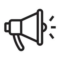 Megaphone icon, announcement and loudspeaker symbol. black and white vector