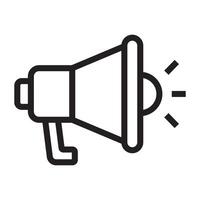 Megaphone icon, announcement and loudspeaker symbol. vector