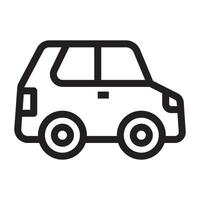 Car icon, personal vehicle symbol, transportation and driving concept, black and white illustration isolated on white background. vector