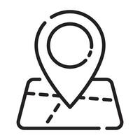 Location pin on map, navigation and GPS icon, travel route symbol, map marker, direction pointer, isolated illustration on white background vector
