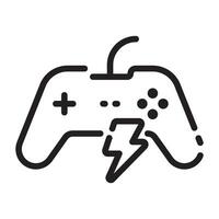 Gaming controller with lightning bolt, power and energy concept, game icon, esports symbol, isolated illustration on white background vector