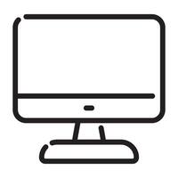 Computer monitor icon, desktop screen, digital display, PC workstation, office technology, illustration isolated on white background vector