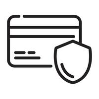 Secure credit card payment icon, online transaction protection, financial security symbol, illustration isolated on white background vector