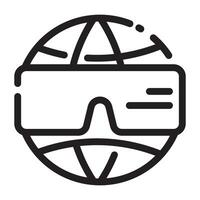 Virtual reality VR icon, augmented reality technology, digital metaverse, futuristic gaming and interactive experience symbol, illustration isolated on white background vector