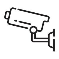 CCTV security camera outline icon, surveillance and monitoring symbol, black and white illustration isolated on white background vector