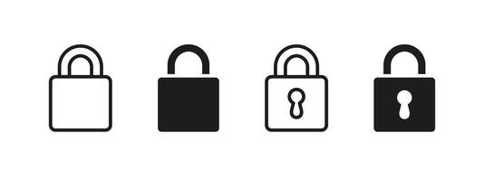 Padlock icon. Security and protection illustration. Privacy and safety symbol for key access, data encryption and cyber network. Closed system sign. vector