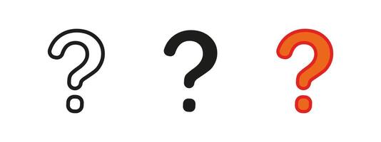 Question mark icon. Help and support symbol. Confusion illustration. FAQ information sign. Query and assistance pictogram. Problem-solving concept. vector