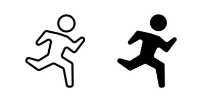 Running man icon. Sprint and motion symbol. Dynamic stick figure illustration. Athlete speed and movement sign. Fitness and agility pictogram. Action and exercise concept. vector