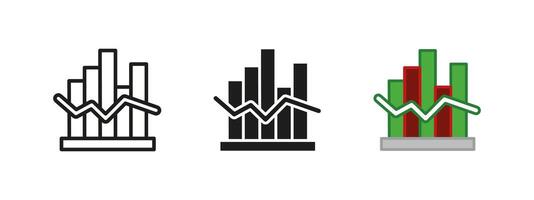 Candle chart graph icon. Financial trading and market analysis symbol. Investment performance illustration. Stock market fluctuations sign. Business and economic data visualization concept. vector