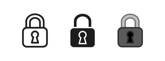 Padlock icon. Secure lock and keyhole symbol. Safety and protection illustration. Privacy and restricted access sign. Encrypted security and defense concept. vector