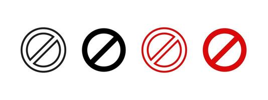 Block icon. Prohibition and forbidden symbol. Restriction and no entry illustration. Warning sign and alert pictogram. Caution and restricted access concept. vector