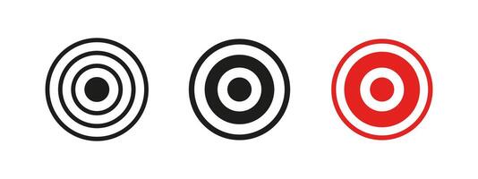 Target icon. Bullseye and accuracy symbol. Precision illustration. Goal, success and competition sign. Shooting and archery pictogram. vector