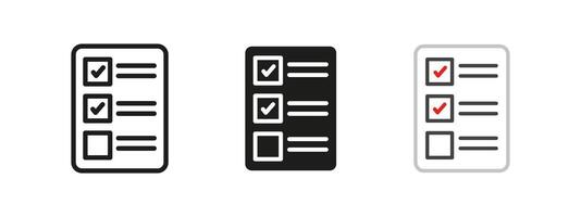 Checklist icon. Task and to-do list symbol. Organization illustration. Document and schedule sign. Progress, verification and management pictogram. vector