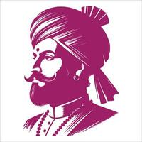 Chhatrapati Shivaji Maharaj On White Background vector