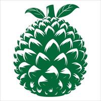 A green pineapple on a white background vector