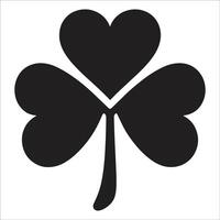 A black and white image of a four leaf clover vector