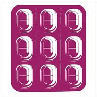 A set of pills on a white background vector